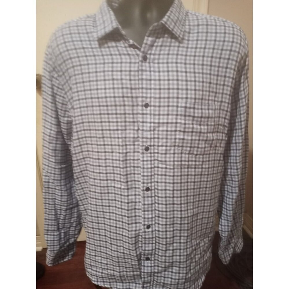 UNTUCKit Shirt Mens 2XL Blue Plaid Soligo Cotton Gauze Long Sleeves